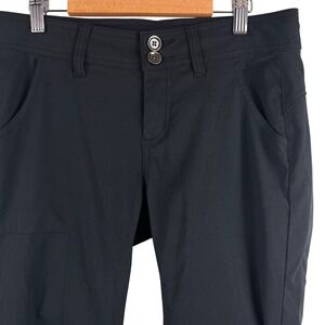prAna Halle Straight Leg Pants Womens 2 Black Hiking Outdoor Roll-Up W4119RG23